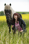 woman and Icelandic horse