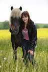 woman and Icelandic horse