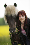 woman and Icelandic horse