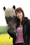 woman and Icelandic horse
