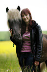 woman and Icelandic horse