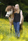 woman and Icelandic horse