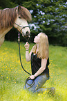 woman and Icelandic horse