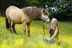 woman and Icelandic horse