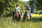 women rides Icelandic horses