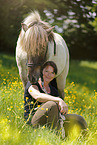 woman and Icelandic horse