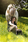 woman and Icelandic horse