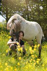 woman and Icelandic horse