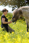 woman and Icelandic horse