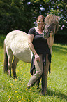 woman and Icelandic horse