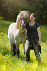 woman and Icelandic horse