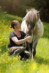 woman and Icelandic horse