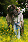 woman and Icelandic horse