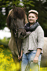 woman and Icelandic horse