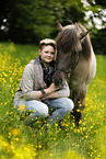 woman and Icelandic horse