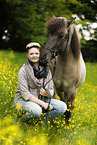 woman and Icelandic horse