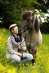 woman and Icelandic horse