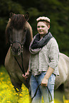woman and Icelandic horse