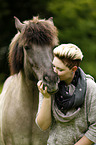 woman and Icelandic horse