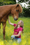 woman and Icelandic horse