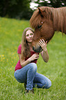 woman and Icelandic horse