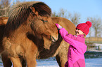 girl and Icelandic horse