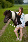 woman and Icelandic horse