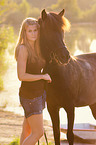 woman and Icelandic horse