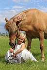 girl and Icelandic horse