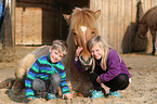 kids and Icelandic Horse