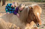 kids and Icelandic Horse