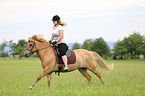 woman rides Icelandic Horse