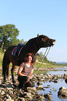 woman and Icelandic Horse
