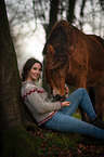 woman with Icelandic Horse