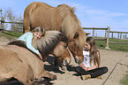 girls with Icelandic Horse