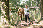 woman and Icelandic horse