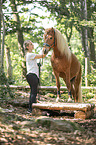 woman and Icelandic horse