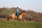 woman rides Icelandic horse