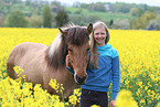 girl and Icelandic horse