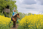 girl rides Icelandic horse