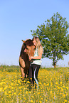 woman and Icelandic horse