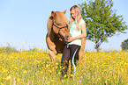 woman and Icelandic horse