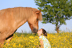 woman and Icelandic horse