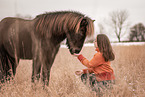 woman and Icelandic horse