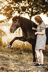 woman with icelandic horse