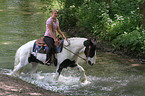 woman rides Irish Tinker