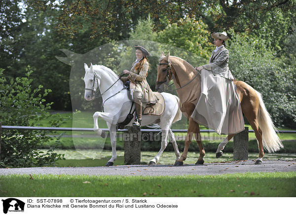 Diana Krischke mit Genete Bonmot du Roi und Lusitano Odeceixe / Diana Krischke mit Genete Bonmot du Roi und Lusitano Odeceixe / SST-07898