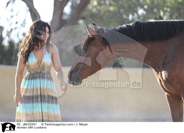 Frau mit Lusitano / woman with Lusitano / JM-02501