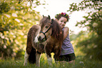 girl and Mini Shetland Pony