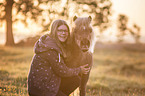 woman and Mini Shetland Pony